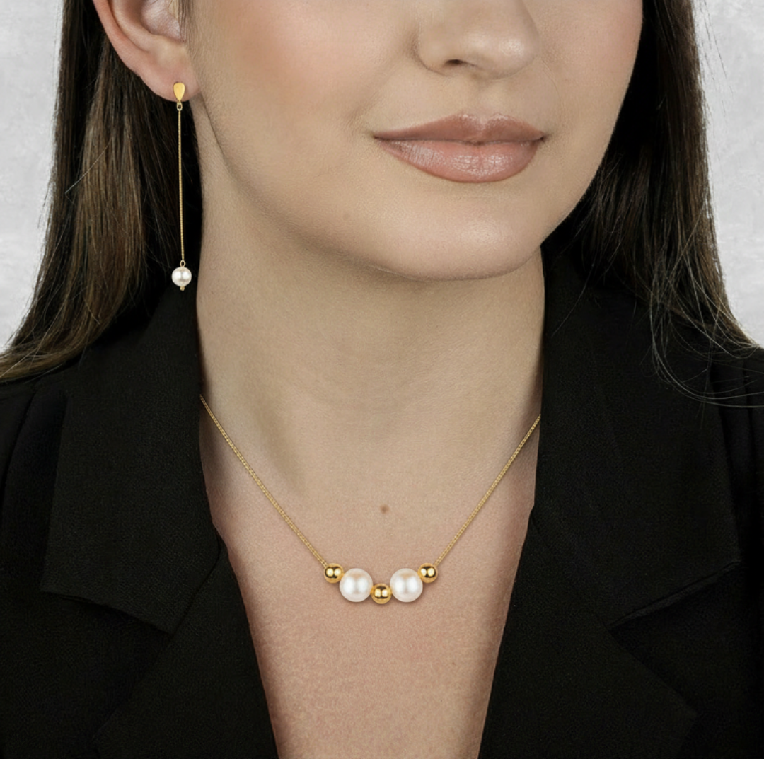 Conjunto Pérola Essencial Dourado