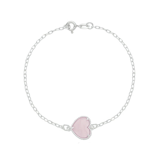 Pulseira de Zircônia Rosa Claro em Prata 925