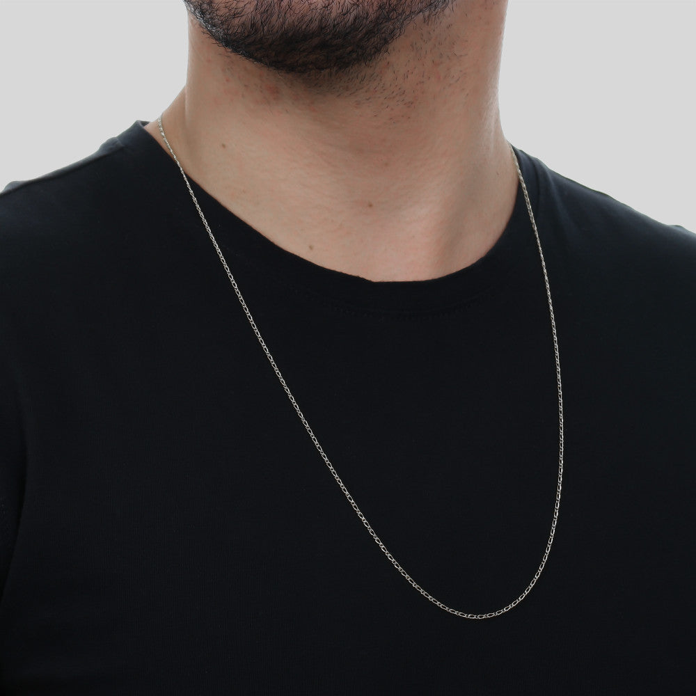 Corrente Prateada Masculina Elo 1 por 1 - Galeria